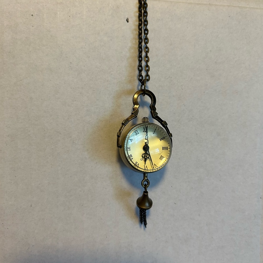 Unique clock long necklace
